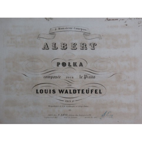 WALDTEUFEL Louis Albert Piano XIXe siècle