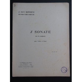ROPARTZ Joseph Guy Sonate No 3 Violon Piano 1928