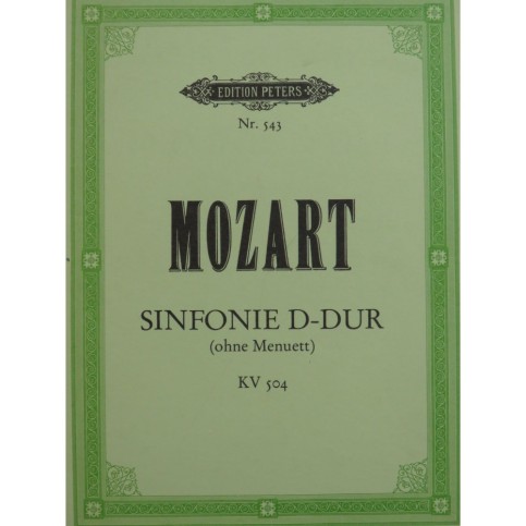 MOZART W. A. Sinfonie Symphonie D Dur KV 504 Orchestre 1980