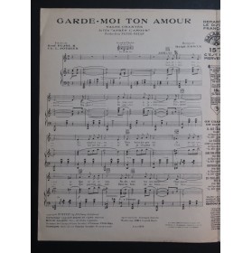 ERWIN Ralph Garde-Moi Ton Amour Chant Piano 1932