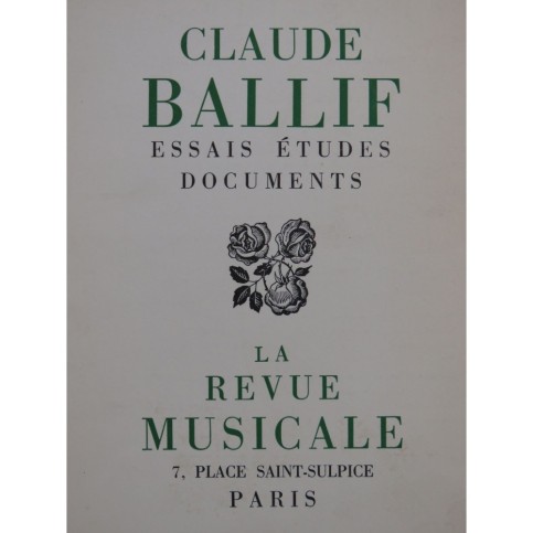 BALLIF Claude Essais Études Documents Dédicace 1968
