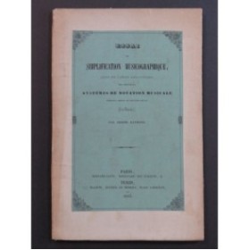 RAYMOND Joseph Essai de Simplification Musicographique 1843