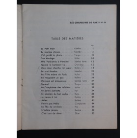 Les Chansons de Paris No 6 21 Pièces Chant Piano 1953