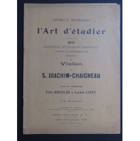 JAOCHIM-CHAOGNEAU S. L'Art d'étudier Violon 1924