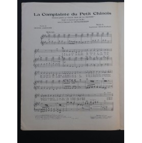 BERNADAC Lucienne Complainte du Petit Chinois Chant Piano 1939