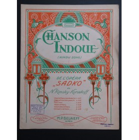 RIMSKY-KORSAKOFF N. Chanson Indoue Piano Chant 1914