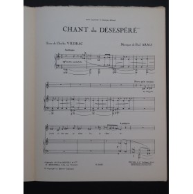 ARMA Paul Chant du Désespéré Raoul Dufy Chant Piano 1953
