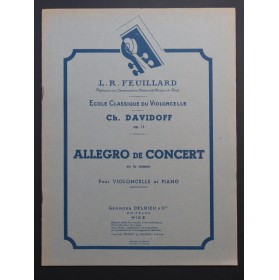 DAVIDOFF Ch. Allegro de Concert op 11 Piano Violoncelle 1931