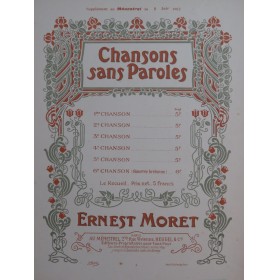 MORET Ernest Chanson sans Paroles No 2 Piano 1902