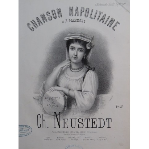 NEUSTEDT Charles Chanson Napolitaine Piano XIXe siècle