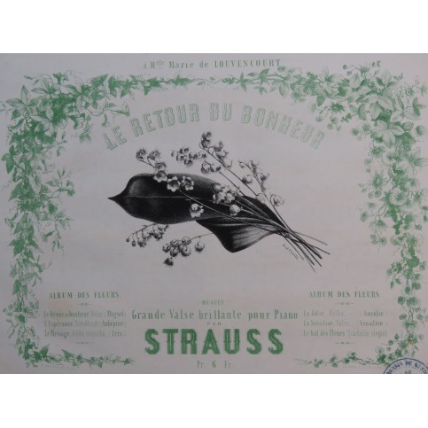 STRAUSS J. Le Retour du Bonheur Piano ca1850