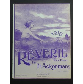 ACKERMANS Hippolyte Rêverie Piano 1916