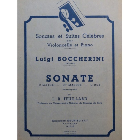BOCCHERINI Luigi Sonate en ut majeur Violoncelle Piano