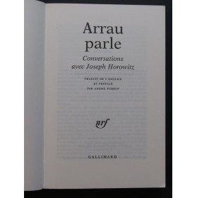 ARRAU parle Conversations avec Joseph Horowitz 1985