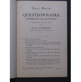 DANDELOT Georges Questionnaire 400 Questions 1932