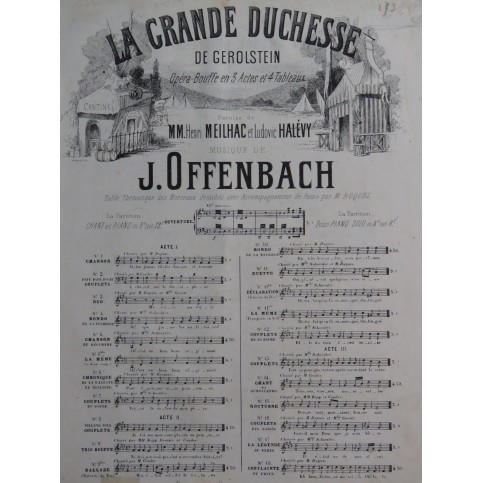 OFFENBACH Jacques La Grande Duchesse No 11 Chant Piano ca1867