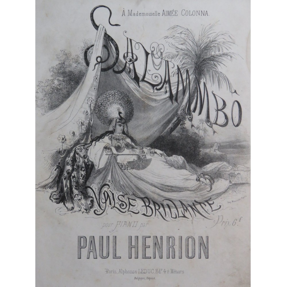 HENRION Paul Salammbô Piano ca1865
