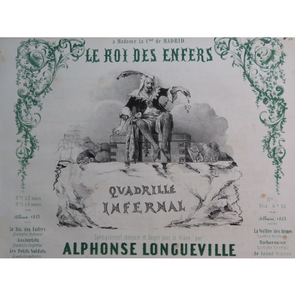 LONGUEVILLE Alphonse Le Roi des Enfers Piano 1853