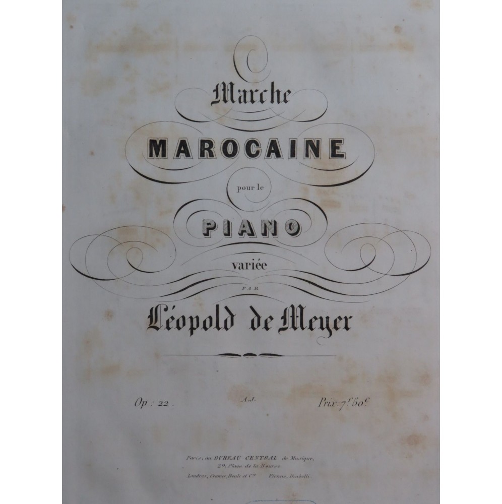 DE MEYER Léopold Marche Marocaine Piano ca1845