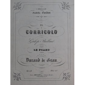 DURAND DE GRAU Il Corricolo Piano XIXe siècle