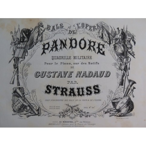 STRAUSS Isaac Pandore Piano ca1855