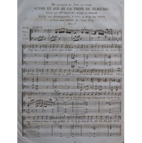 MOZART W. A. La Prise de Jericho Scène et Air Chant Piano ou Harpe ca1820