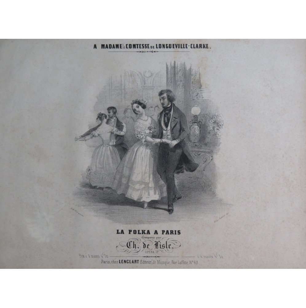 DE LISLE Charles La Polka à Paris Piano ca1850