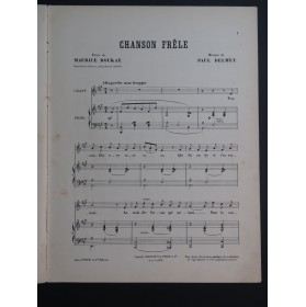 DELMET Paul Chanson Frêle Chant Piano 1896