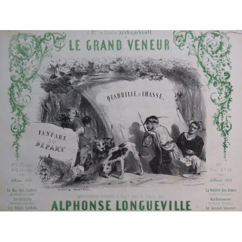 LONGUEVILLE Alphonse Le Grand Veneur Piano 1853