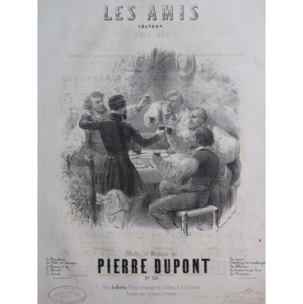 DUPONT Pierre Les Amis Chant Piano XIXe siècle