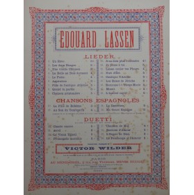 LASSEN Edouard Chanson de Mai Chant Piano 1885