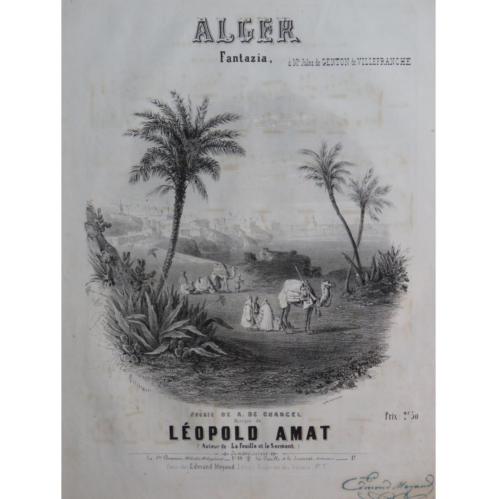AMAT Léopold Alger Chant Piano ca1840