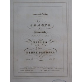 PANOFKA Henri Adagio Passionato op 23 Piano Violon ca1840