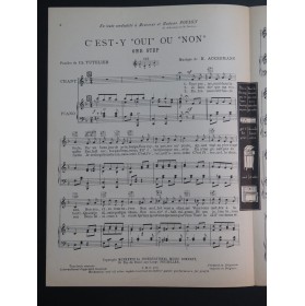 ACKERMANS H. C'est-y Oui ou Non Chant Piano 1928