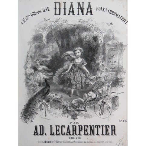 LECARPENTIER Adolphe Diana Piano ca1860