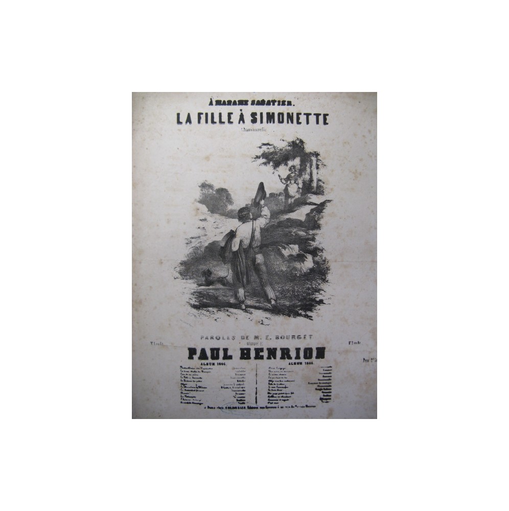 HENRION Paul La Fille à Simonette Chant Piano 1846