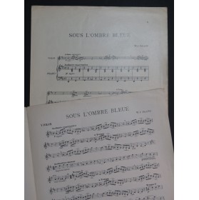 PAANS W. J. Sous l'Ombre Bleue Piano Violon 1922