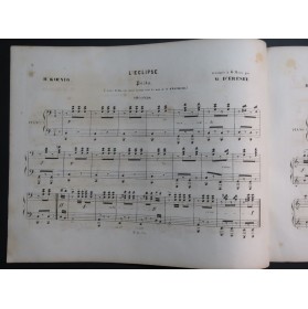 KOENIG Hermann L'Eclipse Polka Piano 4 mains ca1850