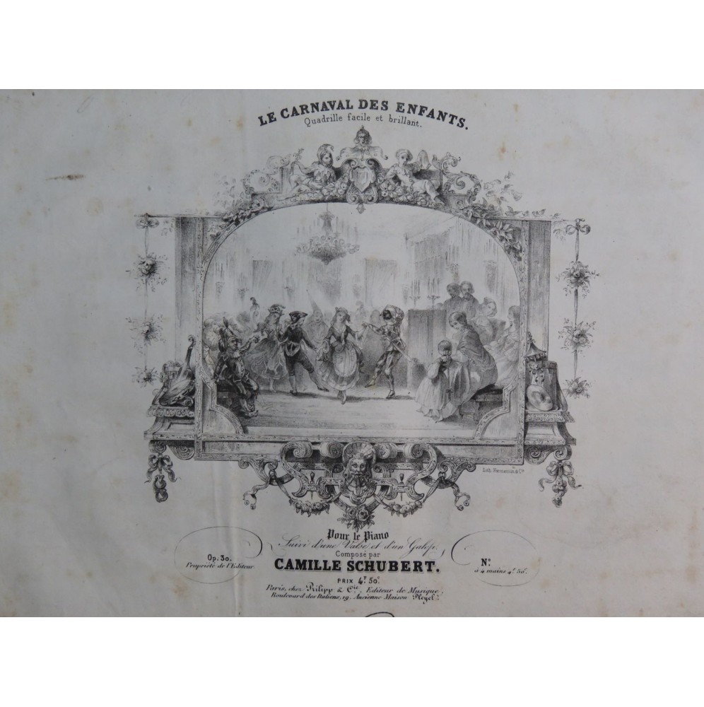 SCHUBERT Camille Le Carnaval des Enfants Piano ca1840