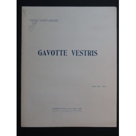 VIDAL SAINT ANDRÉ Gavotte Vestris Piano