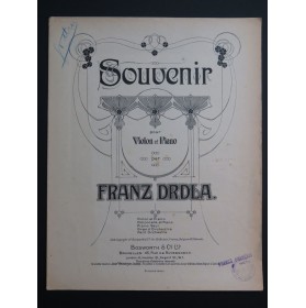 DRDLA Franz Souvenir Piano Violon ca1910