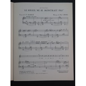 ARMA Paul Le Soleil ne se montrait pas Léon Gischia Chant Piano 1953