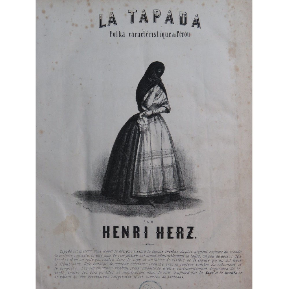 HERZ Henri La Tapada Piano XIXe siècle