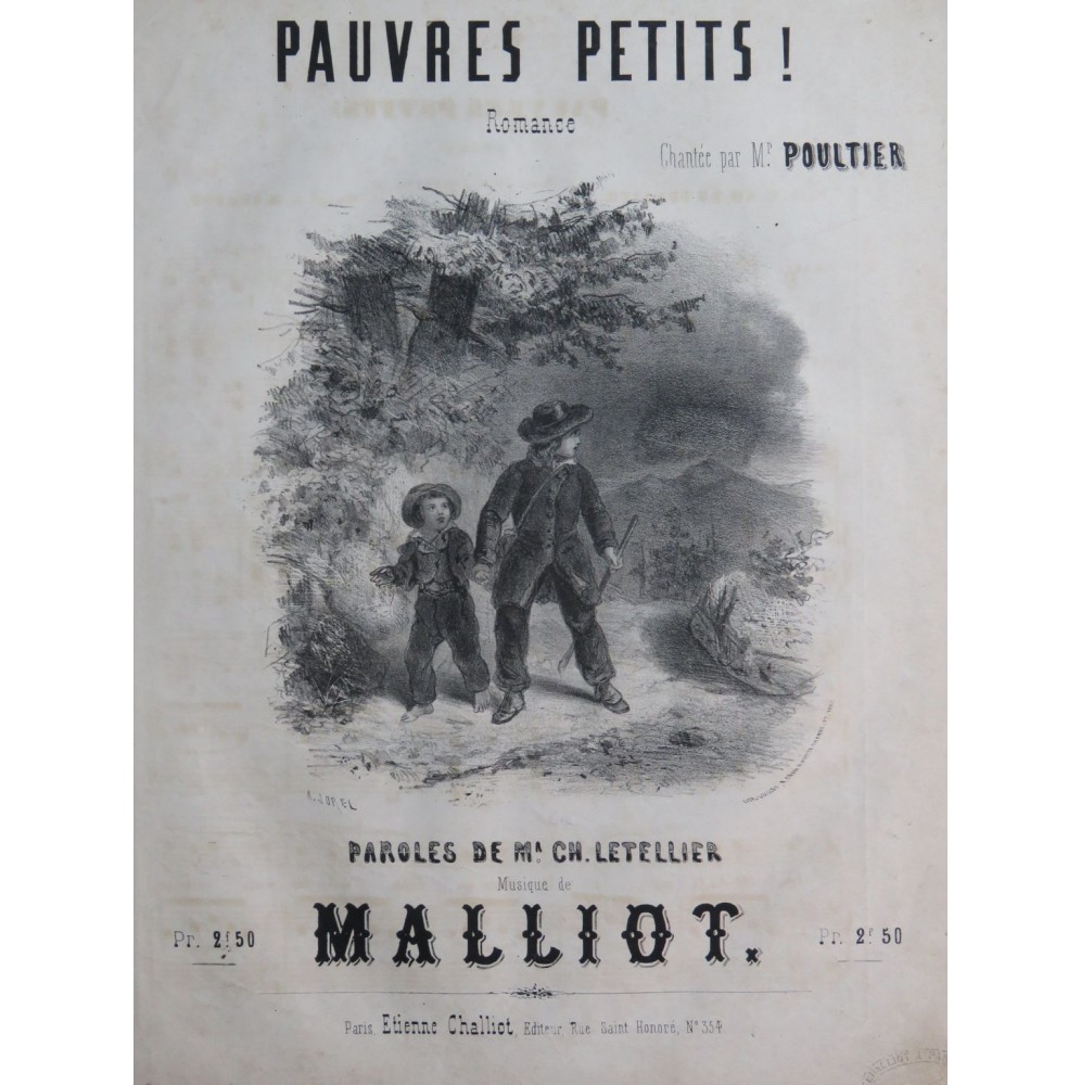 MALLIOT Pauvres Petits ! Chant Piano ca1850