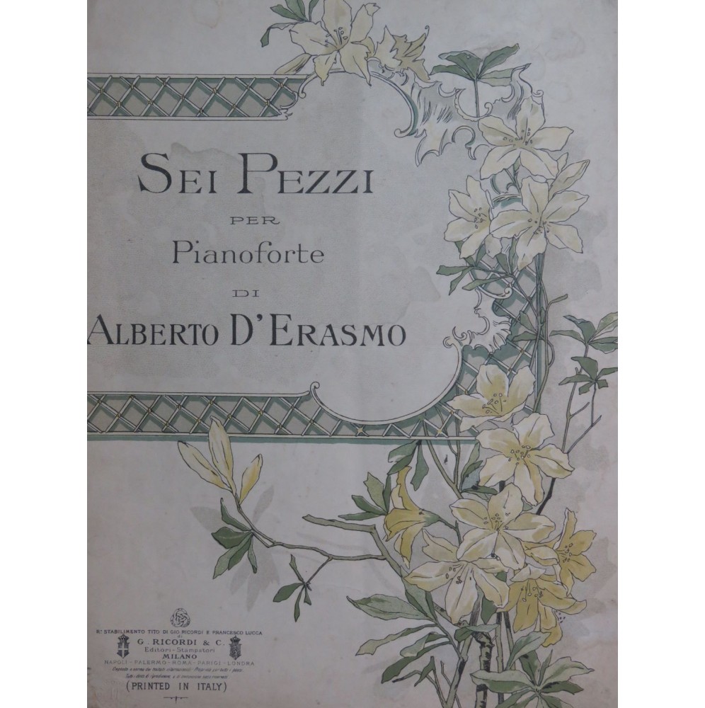 D'ERASMO Alberto Rêverie Piano 1896
