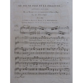 PILLORE Ed. Le Jeune Page et la Fillette Chant Piano ca1820