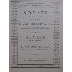 BEETHOVEN Sonate op 101 Edition instructive Piano 1902