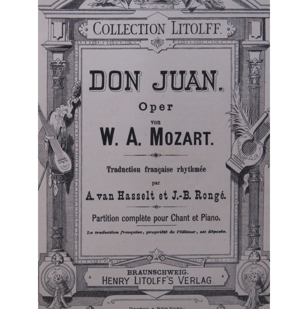 MOZART W. A. Don Juan Opéra Chant Piano