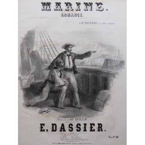 DASSIER Ernest Marine Chant Piano ca1850