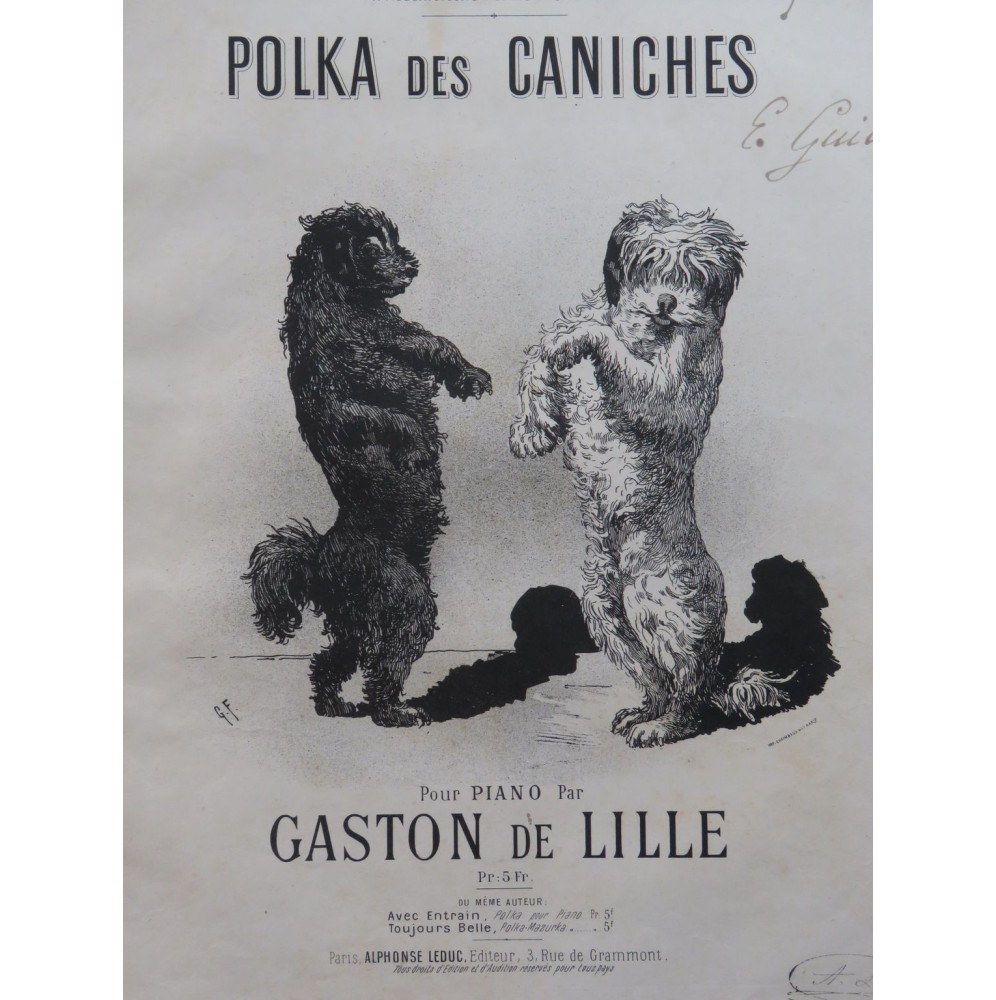DE LILLE Gaston Polka des Caniches Piano ca1887